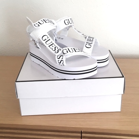 guess strappy platform sandals